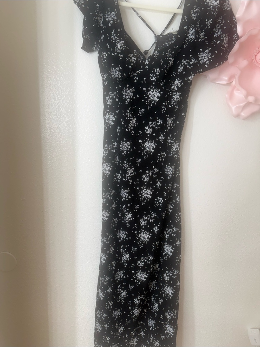 Inspired Hearts Black Floral Maxi Dress